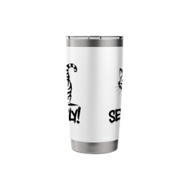 Funny Cat Lover Sarcastic Antisocial Bad Attitude Kitty Stainless Steel Insulated Tumbler