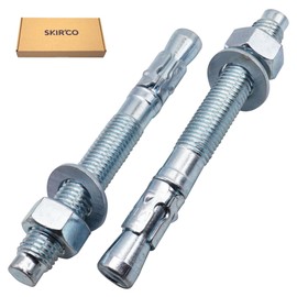 SKIR'CO (2 pcs) Zinc Plated Wedge Anchors M16 x 140 mm, Metal Dowels, Anchor Bolt, Masonry Anchors, Concrete Anchor
