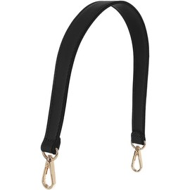 Purse Strap, Black Leather Bag Shoulder Handbag Handle Strap Replacement with Swivel Clasps for Wallet Crochet Pouch (Black)