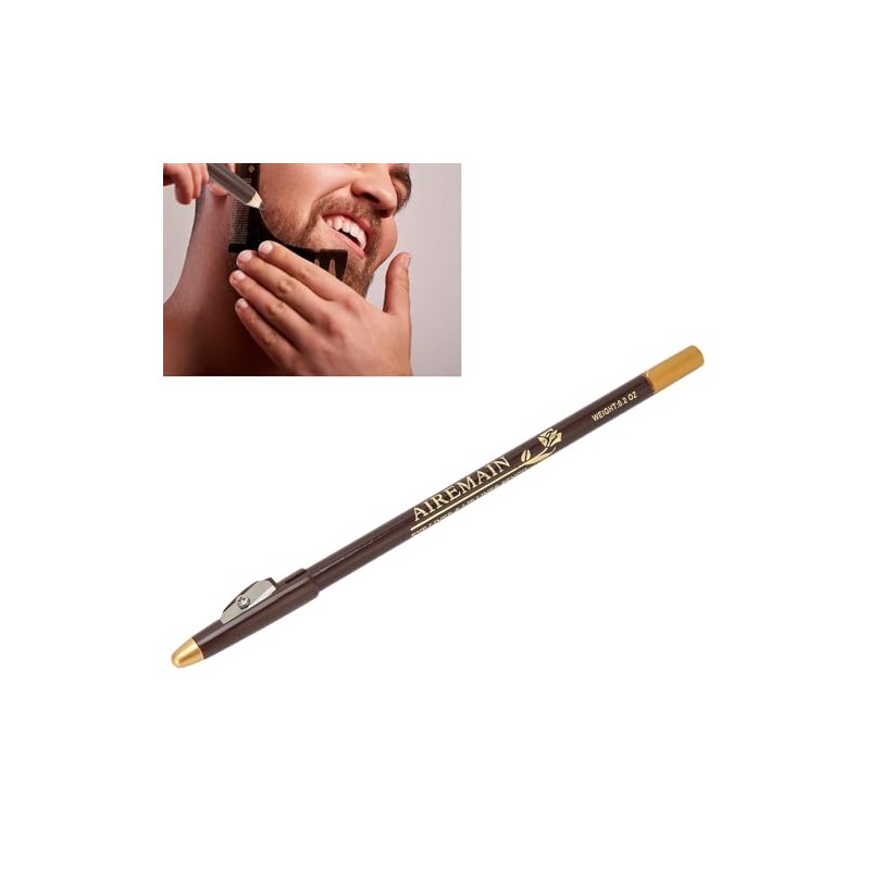 Lápiz de Barbero 3 Piezas, Relleno para Barba Marrón Oscuro,