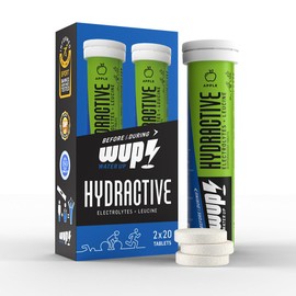 WUP Hydractive Electrolyte with Leucine, Apple Flavour, 2 x 20 Effervescent Tablets