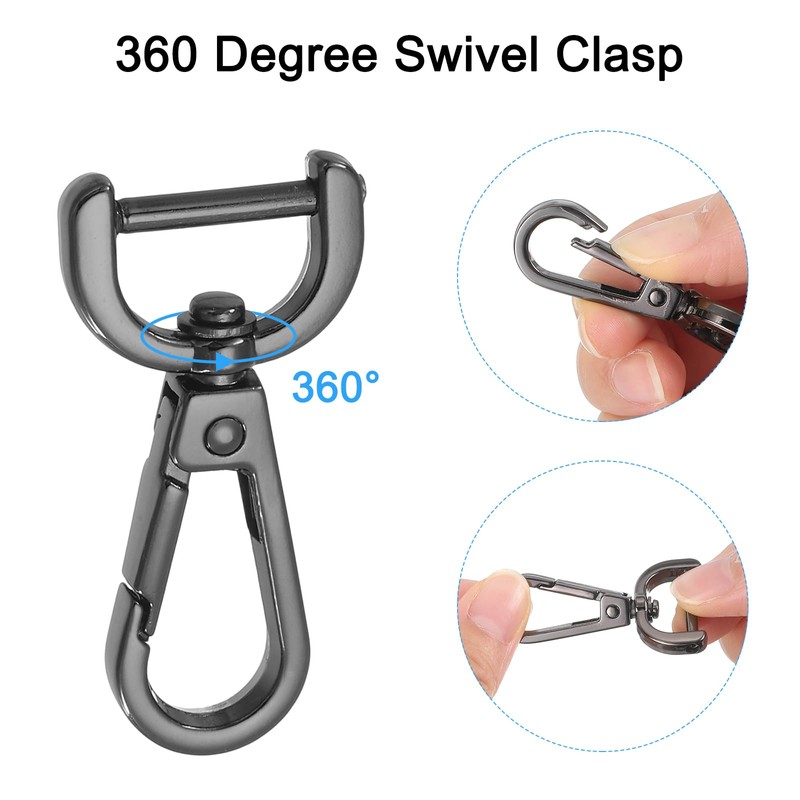 uxcell 1 Set Detachable Snap Hook, 0.59" D Ring Swivel