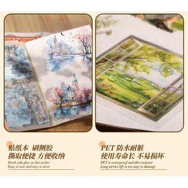 Alideco 20pcs Scrapbook Stickers Vintage Literary Girl Four Seasons Journey Theme Sticker Book for Adults Sticker journaling Stickers for Scrapbooking (chunrizhilv)