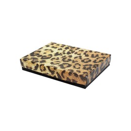 DBM IMPORTS 5-3/8" x 3-7/8" x 1" Jewelry Gift Boxes Cotton Filled Batting Cardboard Box Leopard Print Set 10 PC