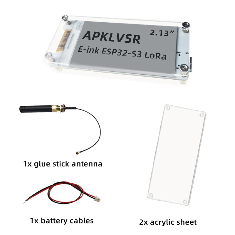 APKLVSR 2.13 Inch E-Ink LoRa Display Module, ESP32-S3 LoRa USB
