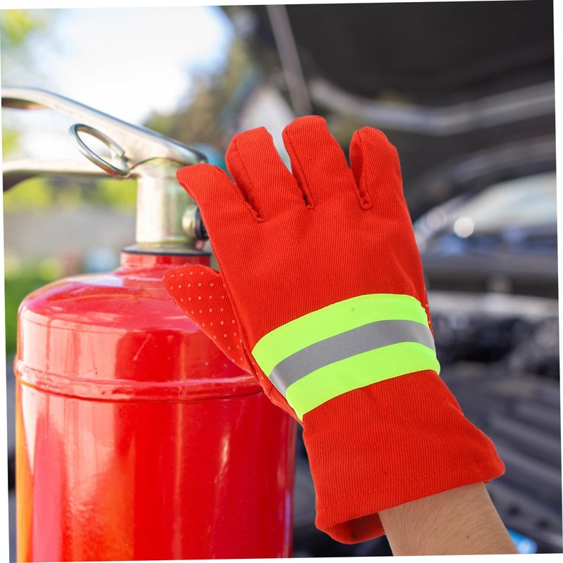 IWOWHERO Insulated Firefighting Gloves Non Slip Heat Resistant Extrication Gloves