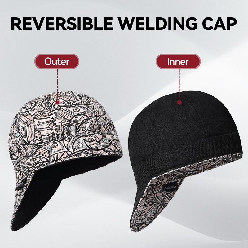 ARCCAPTAIN Reversible Welding Caps, Dollar, 7