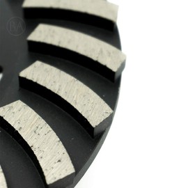 Benchmark Abrasives 7 Inch Concrete Grinding Wheel Threaded Swirly Turbo Diamond Cup Wheel with 5/8"-11 Arbor Hole for Masonry, Marble, Natural Stone, Concrete - Angle Grinder Attachments (7”)