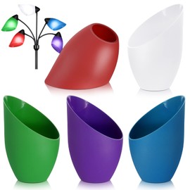 Tuanse 5 Colored Plastic Floor Lampshade 1.65 Inch Floor Lamp Shade Replacement Interchangeable Horseshoe Cover Shade for LED(Dark Colors)