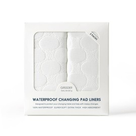 GRSSDER Quilted Waterproof Changing Pad Liners 2 Count, Ultra Soft Changing Table Covers 13" x 27", Extra Thick and Breathable for Baby Diaper Changing, Snow White