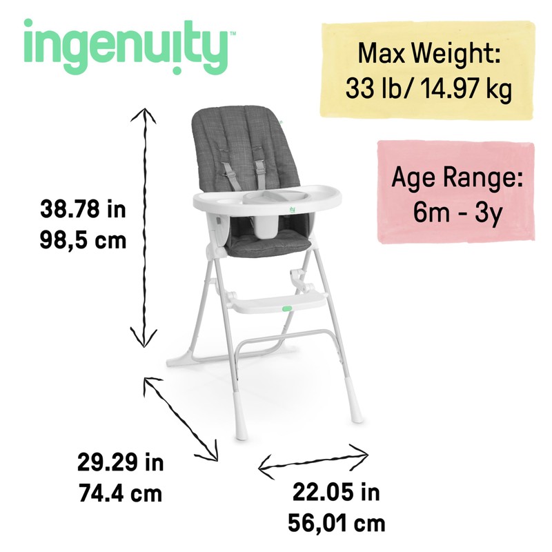 Ingenuity: ity by Ingenuity Sun Valley Compact Folding High Chair,