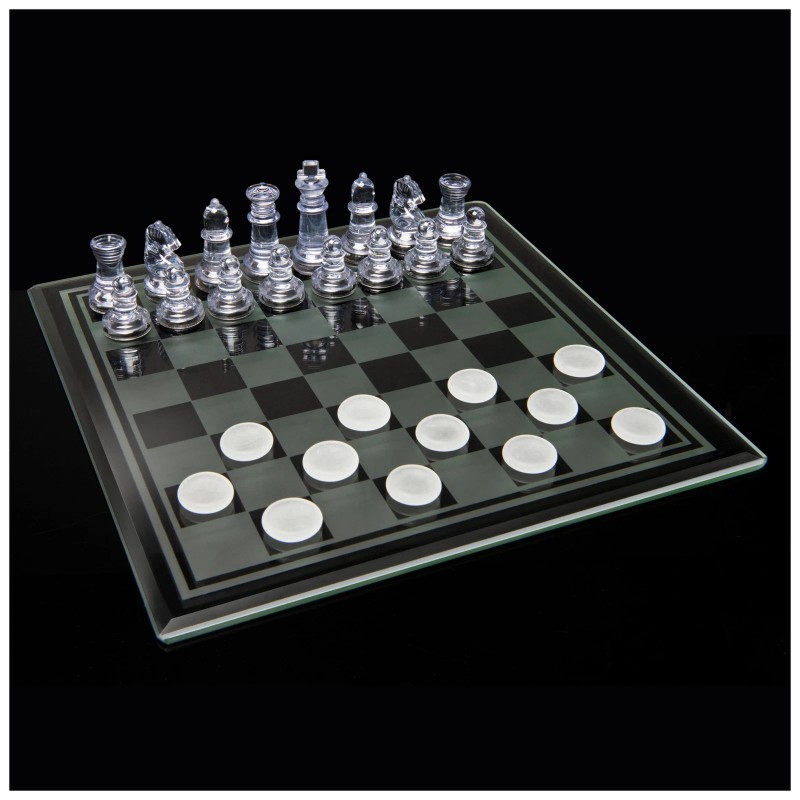 Spin Master Games, Clear Chess and Checkers Set with Glass