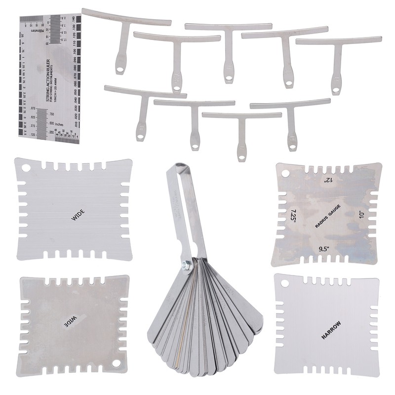 Guitar Measuring Set String Distance Height Radian Ruler Stainless Steel