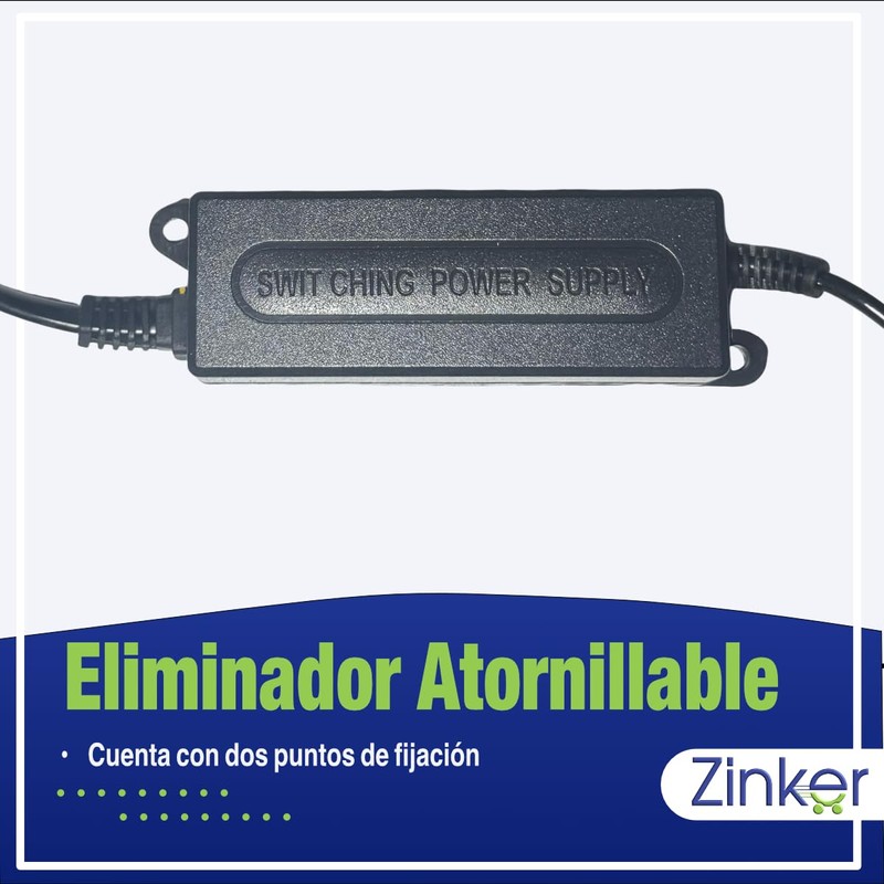 ZINKER Eliminador de Corriente 12V 2A para Exterior Sellado Resistente