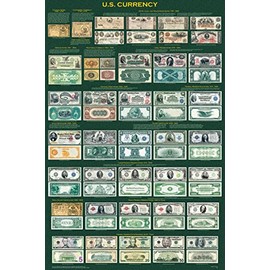 U.S. Currency Laminated Educational History Reference Classroom Chart Print Poster 24x36