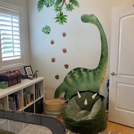 Large Dinosaur Wall Decals for Boys Bedroom Dino Footprints Wall Stickers Peel and Stick Baby Toddler Kids Room Wall Decor Murals for Nursery Daycare Classroom Decoration (KL-BM2063)