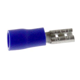 Lumonic 25 x Blade Receptacles 1.5 - 2.5 mm² in Blue I Blade Receptacles for Flat Connector 0.8 mm x 2.8 mm I Cable Lugs Flat Connector Partially Insulated