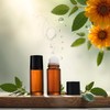 Tustao 2Pcs 50ml Brown Glass Essential Oil Roller Bottles Refillable