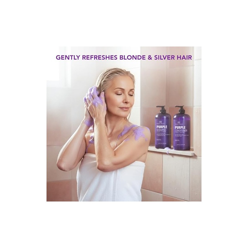 Botanic Hearth Purple Shampoo & Conditioner Set, 473 ml Each
