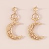 Xerling Sparkly Rhinestone Crescent Luna Moon Dangle Earrings for Women