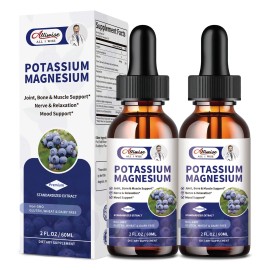 2 Potassium Magnesium Drops High Absorption,Imp<wbr/>roved Sleep,Stress Anxiety Relief