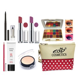 Eod Make Up Combo For Women/Ladies New Cosmetics Kit with Pouch (Set of 9 Pcs) A8
