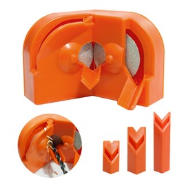 Drill Bit Sharpener Tool with Grinding Wheels, 5/64 to 5/8 inch Range, Orange, Electric Drill Powered
