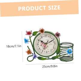 Zerodeko 1pc European Style Retro Desktop Clock Silent Mute Table Clock for Living Room for Home Office and Decor Large Green Design