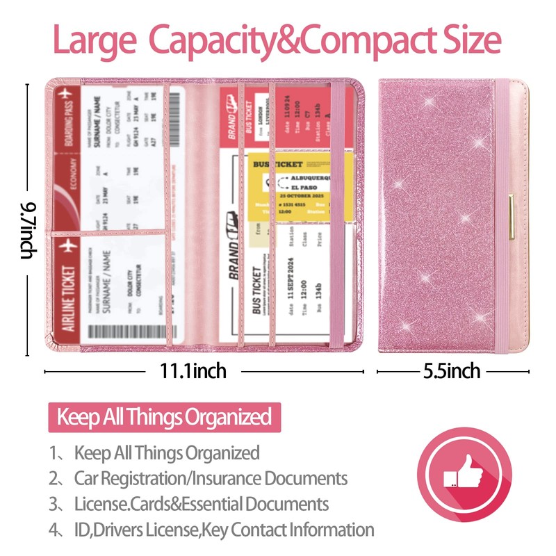 Car Registration and Insurance Card Holder - Leather Vehicle Glove