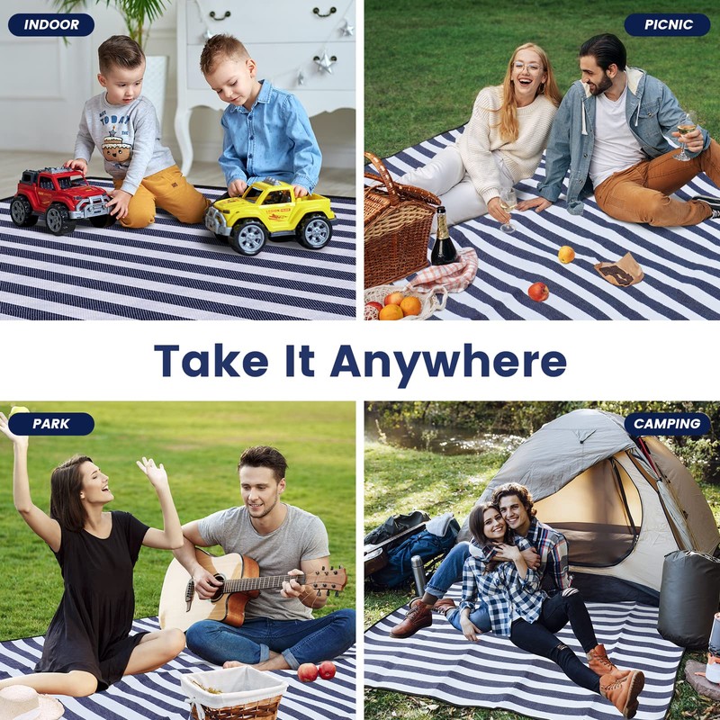 sapsisel 80”x 80” Picnic Blanket Extra Large, Waterproof and Foldable