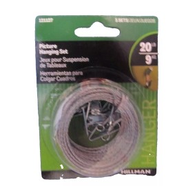 Hillman AnchorWire 20 lb. Steel Standard Picture Wall Hanging Set  #121127