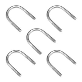 sourcing map Pack of 5 U-bolt M6 304 stainless steel U-screw fasteners for 27 mm pipe diameter