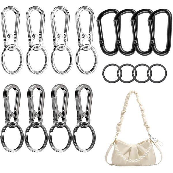 Pack of 16 carabiner hooks, carabiner key ring is very