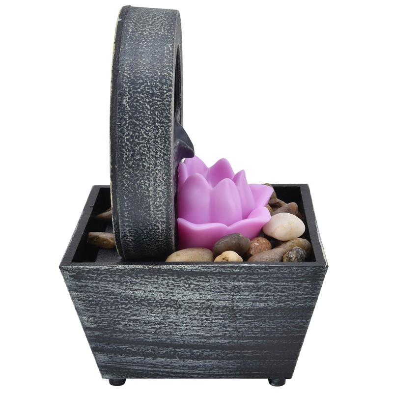 3V USB Plastic Flower Water Fountain LED Tabletop Fountain with