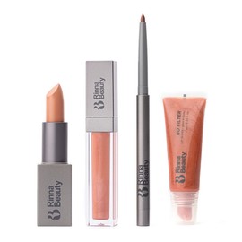 Rinna Beauty Lip Bundle - Birthday Suit Lip Kit & No Filter Gloss & Go Lip Gloss - Includes Lipstick, Lip Gloss, Lip Liner & Gloss & Go Lip Gloss - Vegan, Anti-Aging & Moisturizing (Variety Pack of 4)
