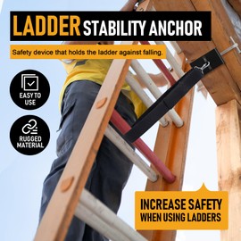 Ladder Stabilizer with Laddder Rack Straps, Ladder Stability Anchor Includes 2-Ft and 3-Ft Strap,Lightweight Aluminum Ladder Leveler, Secure, Stable, Anti-Slip Anchor