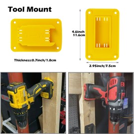 10Pcs Tool Mount for Compatible with Dewalt 20V,12V Drill, M18 Tool Holder with 𝟒𝟎 𝐒𝐜𝐫𝐞𝐰𝐬,Hanger,Yellow