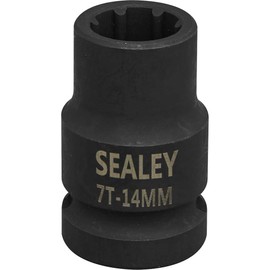 Sealey VS0985 1/2" Sq Drive 14mm Square Ribe Brake Caliper Socket 7pt