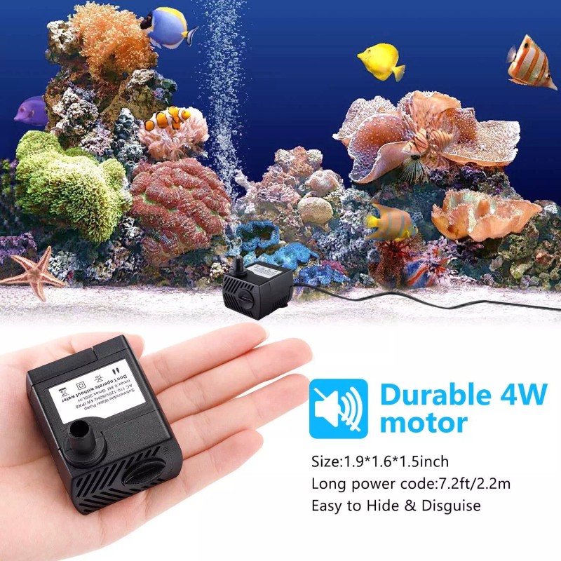 CWKJ Fountain Pump, 80GPH(4W 300L/H) Submersible Water Pump, Durable Outdoor