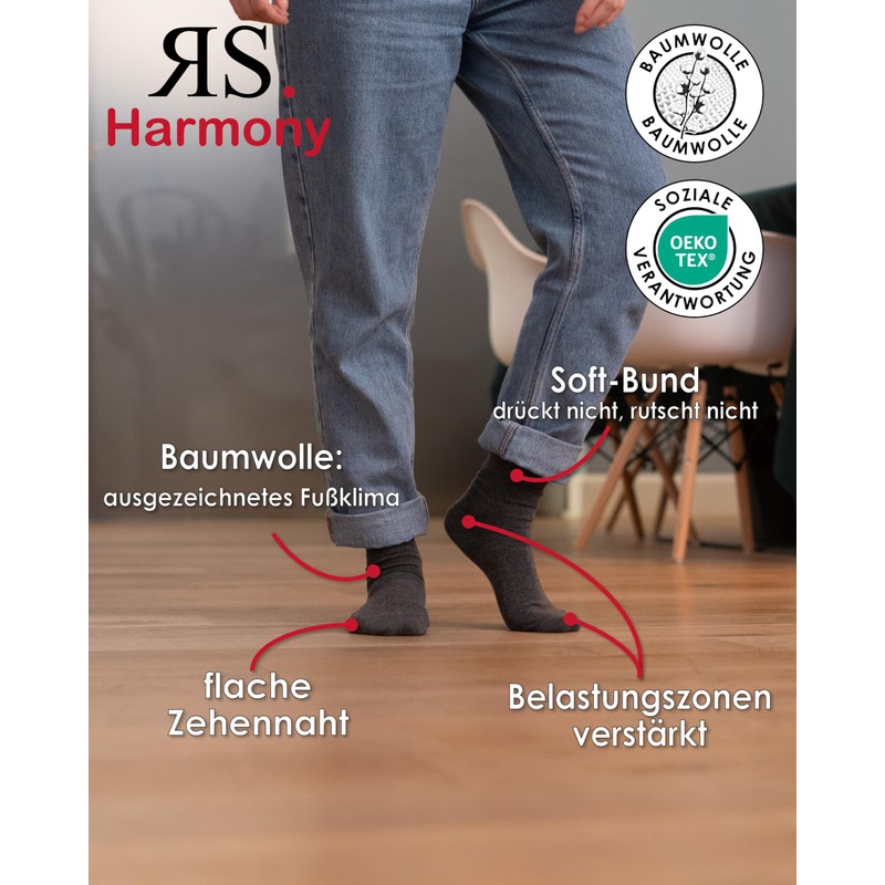 RS. Harmony Socks without elastic waistband for women, many plain