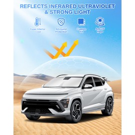 Canvcle Sunshades for Hyundai Kona 2024 2025 2026 Accessories Windshield Sun Shade Side Rear Window Shade Cover Sun Visor Shield Privacy Protection Keep Vehicle Cool Black 8PCS