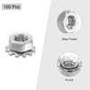 sourcing map 100Pcs M3 K-Lock Nut with External Tooth Washer,