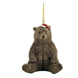 Brown Bear Ornament, Christmas Tree Ornament Figurine Collectible - Holiday Stocking Stuffer - Festive Holiday Ornament