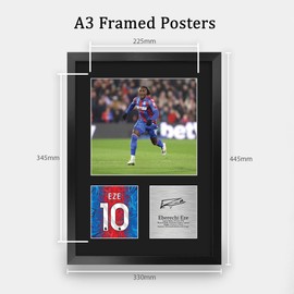 HWC Trading Eberechi Eze Crystal Palace Gifts Printed Signed Autograph Picture for Football Fans and Supporters - A3 Portrait Framed