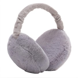 IHCEMIH Earmuffs Women's Earmuffs Winter Accessories Fluffy Plush Foldable Adult Outdoor Thermal Ear Warmers Skiing Running Ears Protection Against Wind Cold Fashionable for Girls Men, Grey