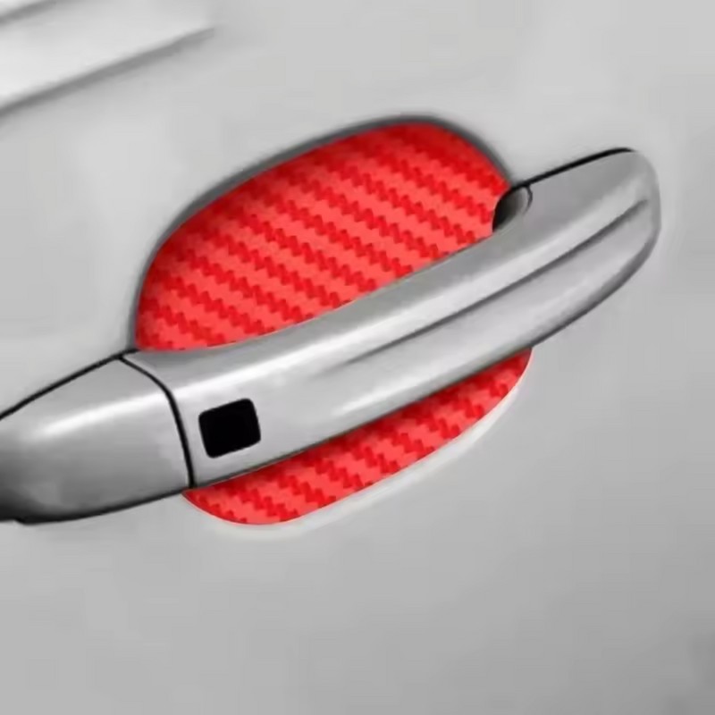 4Pcs Carbon Fiber Car Door Handle Scratch Protector Film