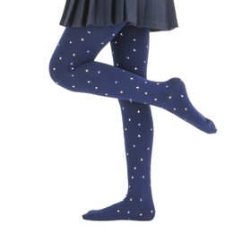 Paralinda Girls Colorful Fleece Lined Tights Kids Warm Thermal Tights (Heart Printed, 11-13Y)