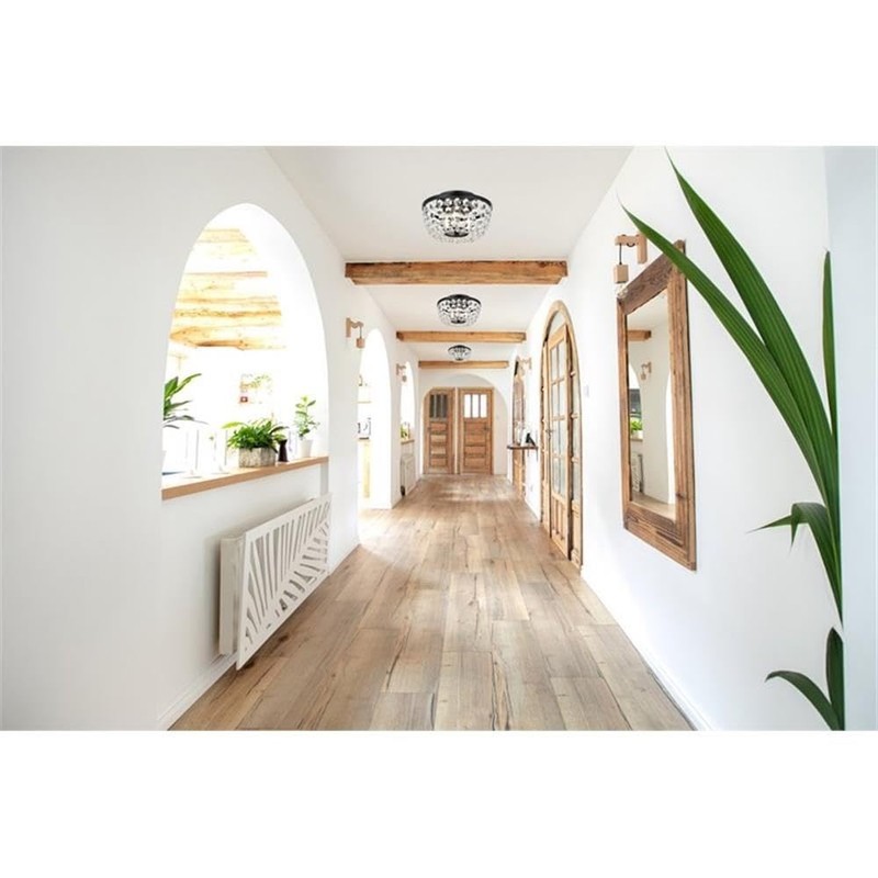 MAKLAINE Contemporary Flush Mount Light, 10 in Round Iron Frame