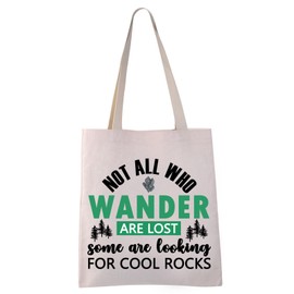 VAMSII Rock Collector Gifts This Girl Stops for Rocks Tote Bag Rock Hunting Bag Geology Student Gifts Rockhounding Gifts(cool rocks tote)