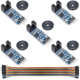 DAOKI 5Pcs Speed Measuring Sensor LM393 Speed Measuring Module Tacho Sensor Slot Type IR Optocoupler for MCU RPI Arduino DIY Kit with Encoders